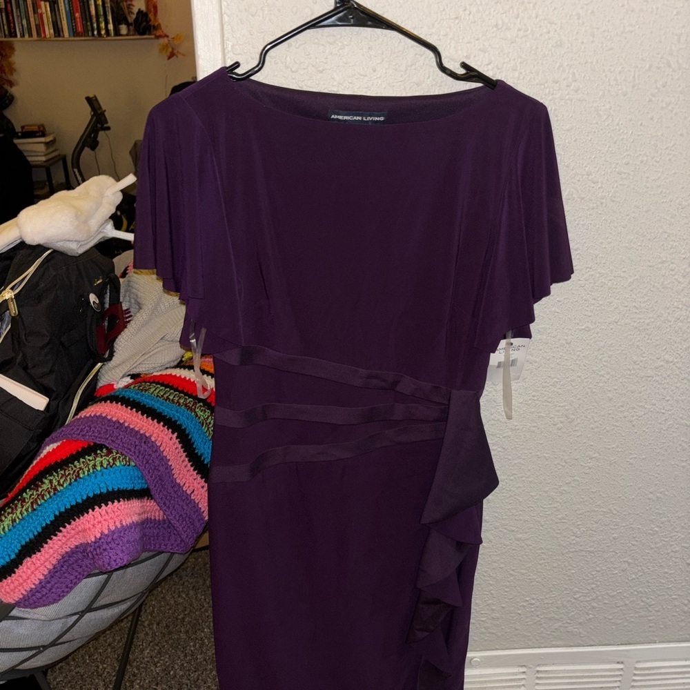 American Living Deep Purple Asymmetrical Dress Size 4